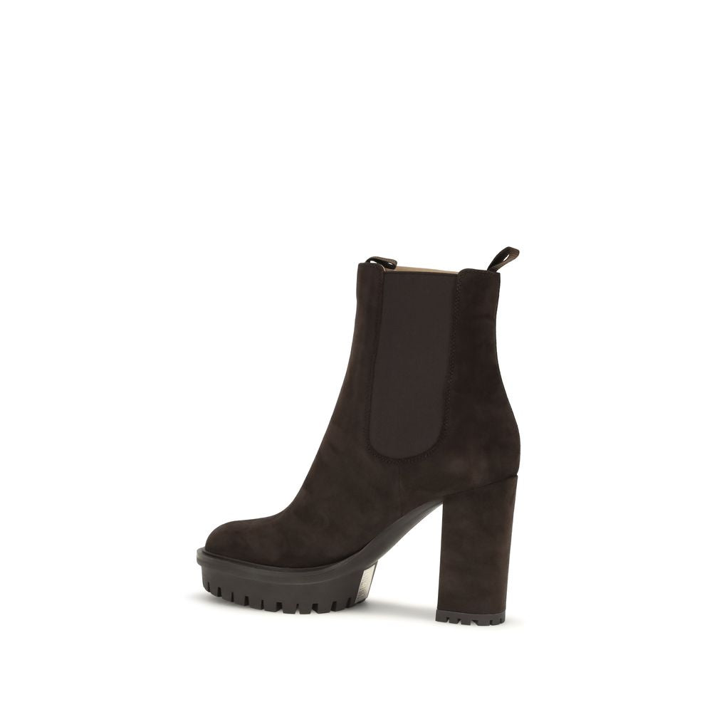 Gianvito Rossi Brown Suede Ankle Boots