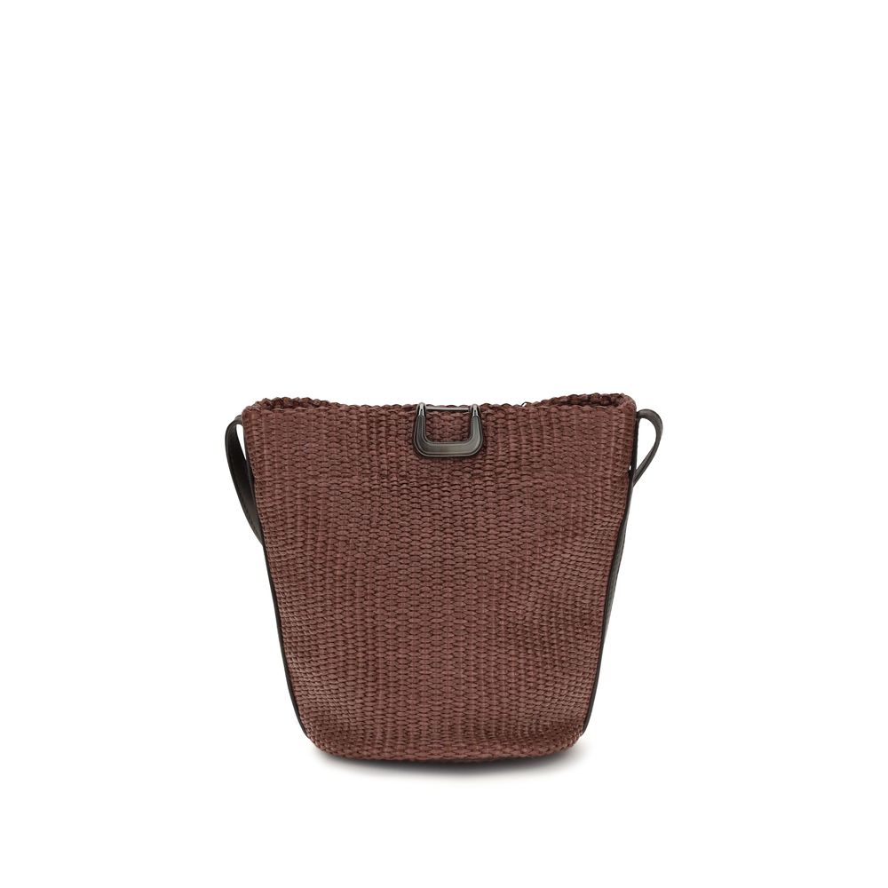 Brunello Cucinelli Bordeaux Cotton Bucket Bag