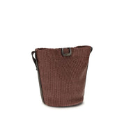 Brunello Cucinelli Bordeaux Cotton Bucket Bag