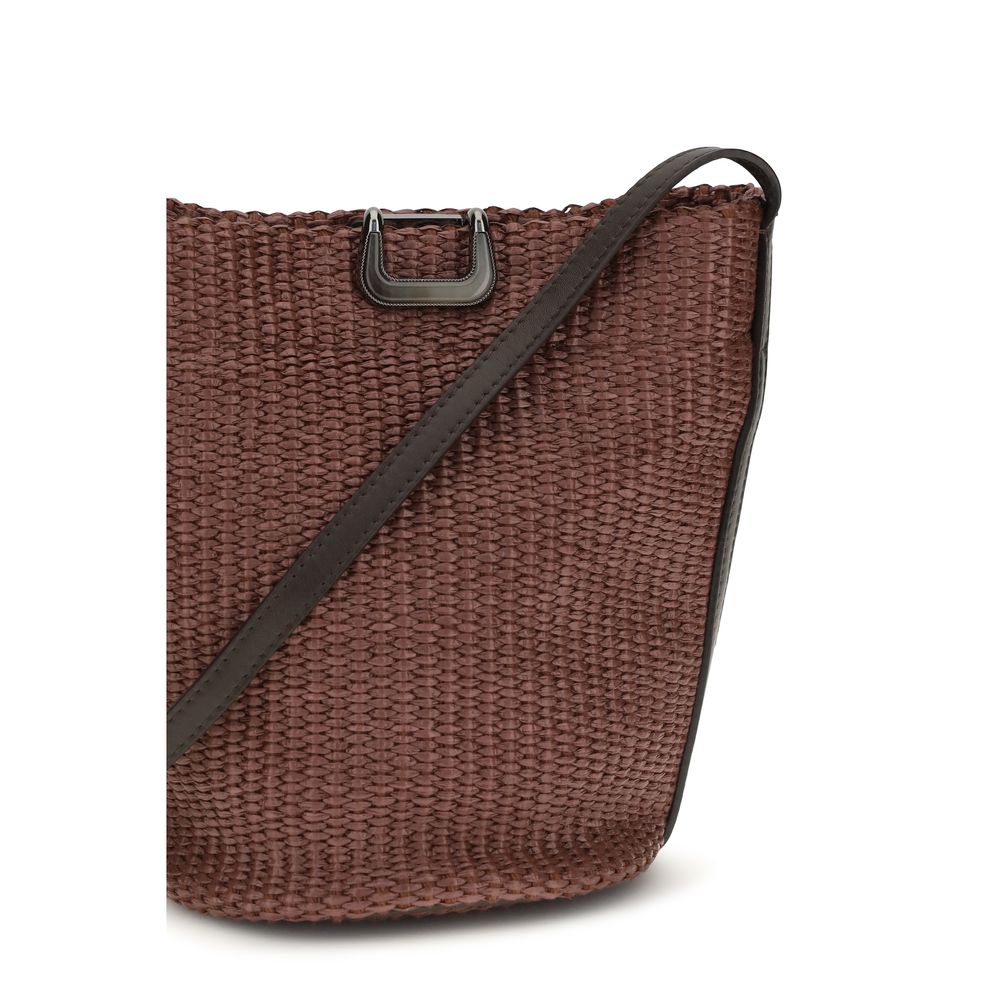 Brunello Cucinelli Bordeaux Cotton Bucket Bag