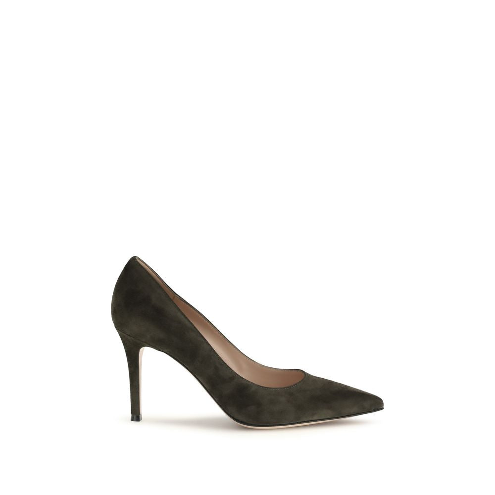 Gianvito Rossi Bicolor Calf Leather Suede High Heel Pumps