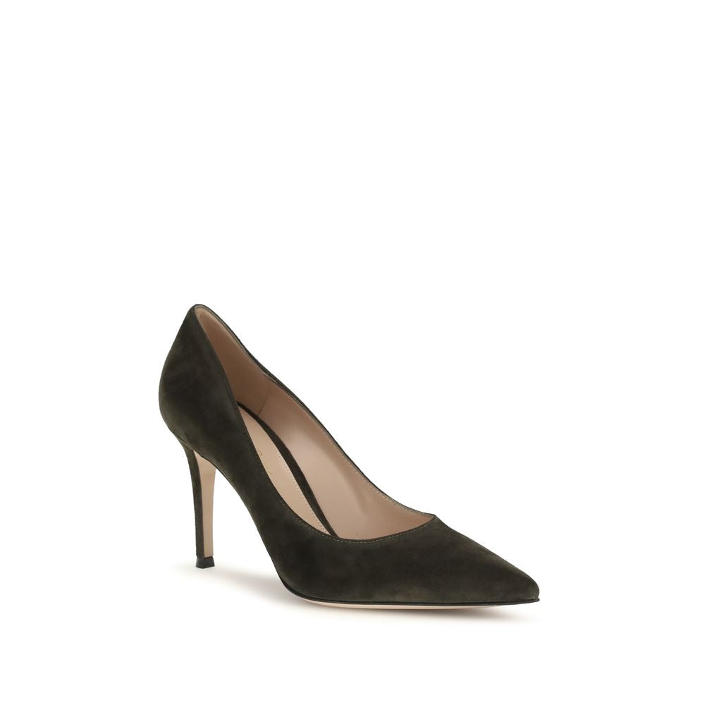 Gianvito Rossi Bicolor Calf Leather Suede High Heel Pumps