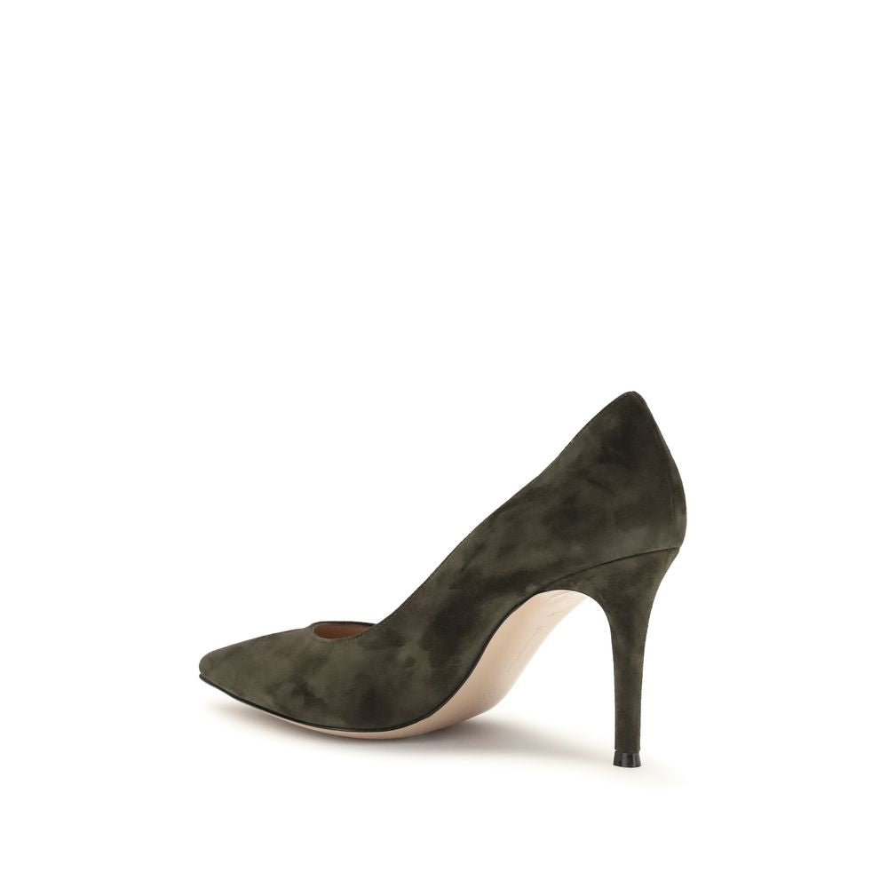 Gianvito Rossi Bicolor Calf Leather Suede High Heel Pumps
