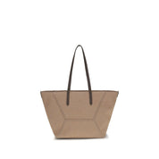 Brunello Cucinelli Beige Cotton Shoulder Bag