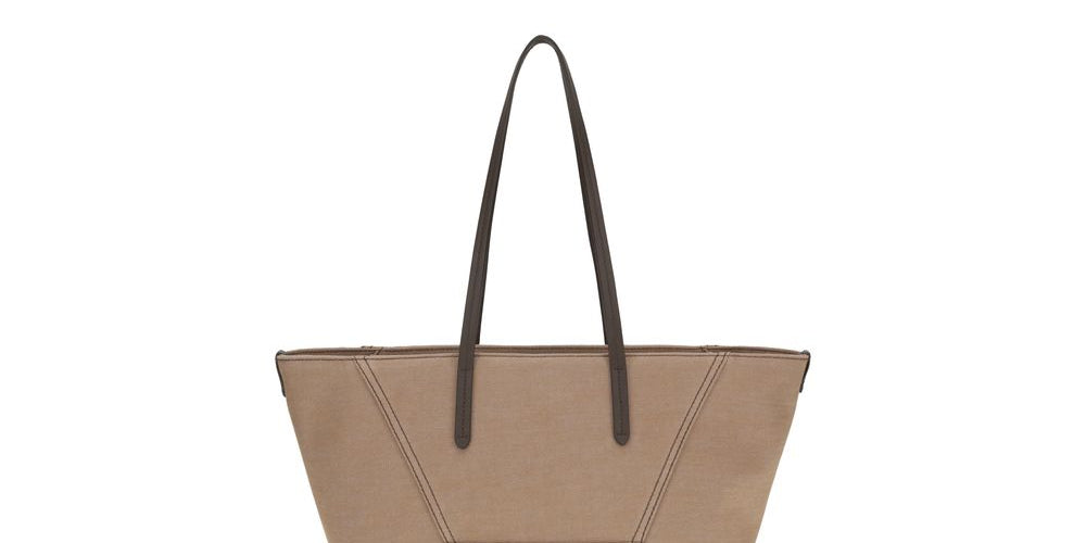 Brunello Cucinelli Beige Cotton Shoulder Bags