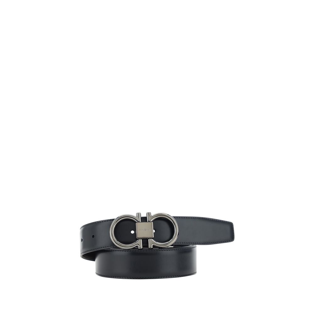 Ferragamo Black Calf Leather Regular Belt