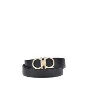 Ferragamo Black Calf Leather Regular Belt