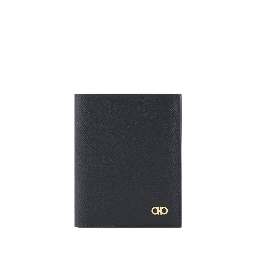 Ferragamo Black Calf Leather Card Holder