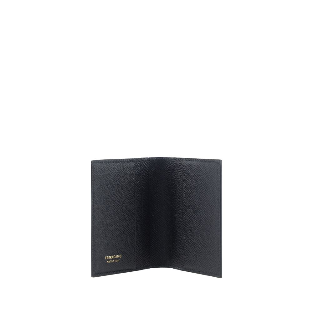 Ferragamo Black Calf Leather Card Holder