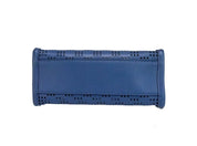 Marc Jacobs Blue Perforated Pebbled Leather Mini Grind Crossbody Tote Bag