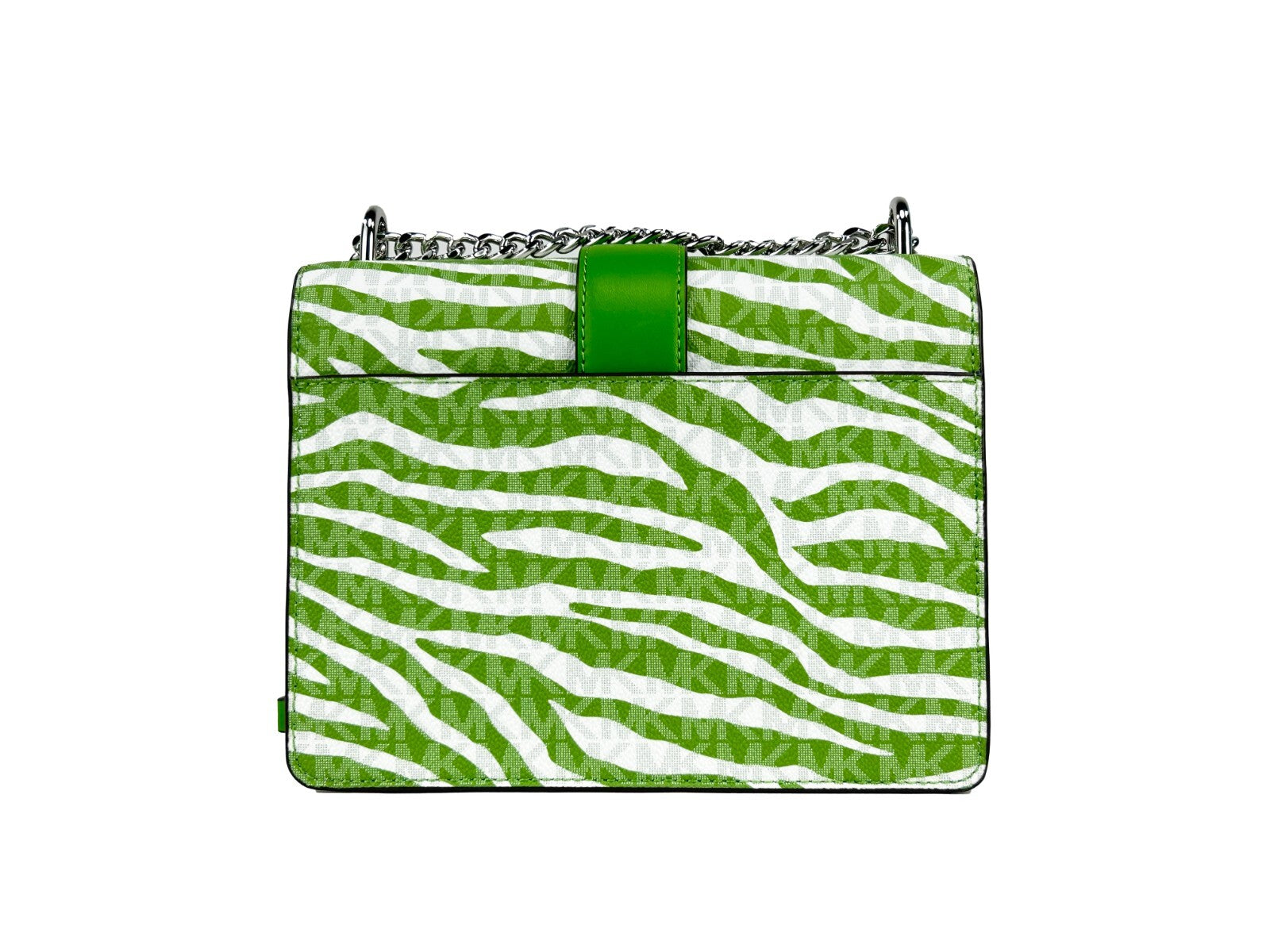 Michael Kors Greenwich liten väska med logotyptryck och kedja, Jungle Green