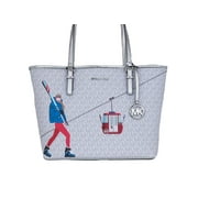 Michael Kors White Leather PVC Carryall Tote