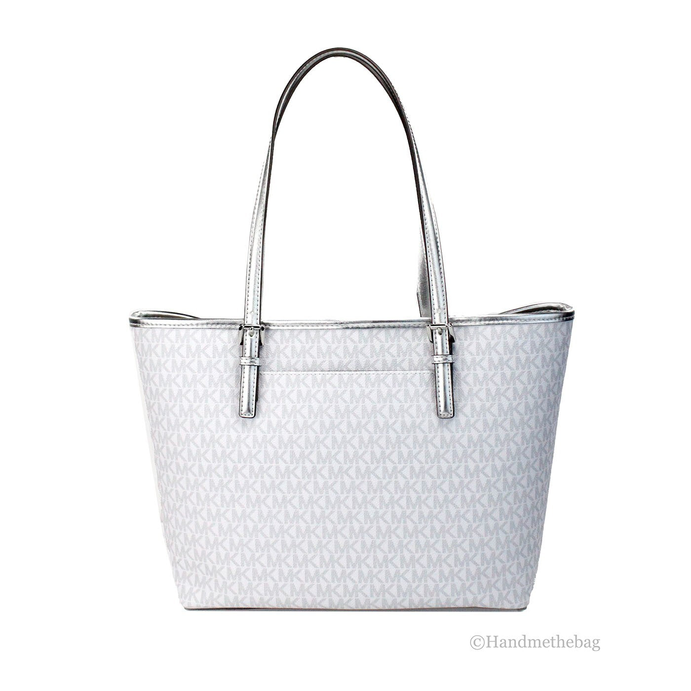 Michael Kors White Leather PVC Carryall Tote