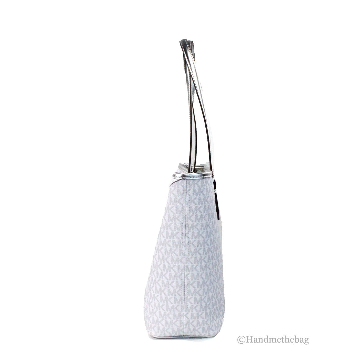 Michael Kors White Leather PVC Carryall Tote
