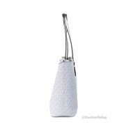 Michael Kors White Leather PVC Carryall Tote