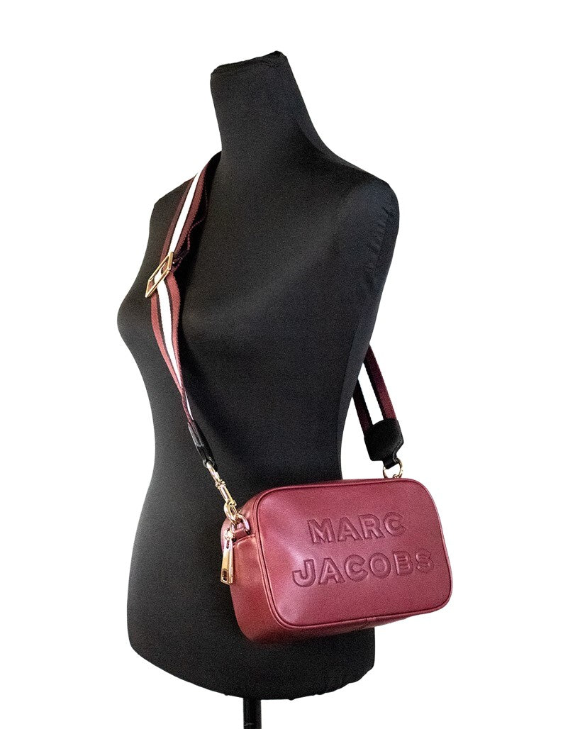 Marc Jacobs Flash Pomegranate Slät Läder Präglad Kameraväska med axelrem