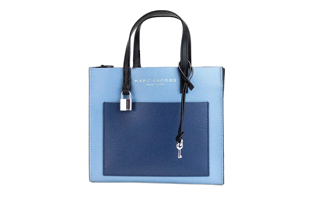 Marc Jacobs Blue Heaven Colorblock Pebbled Leather Mini Tote Crossbody Bag