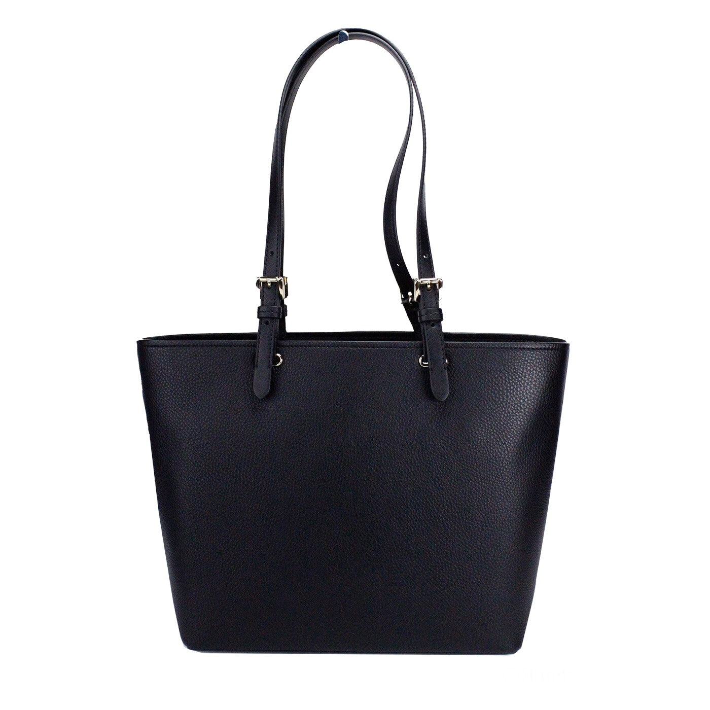 Michael Kors Black/Silver Faux Leather Jet Set Travel Tote