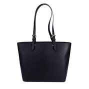 Michael Kors Black/Silver Faux Leather Jet Set Travel Tote
