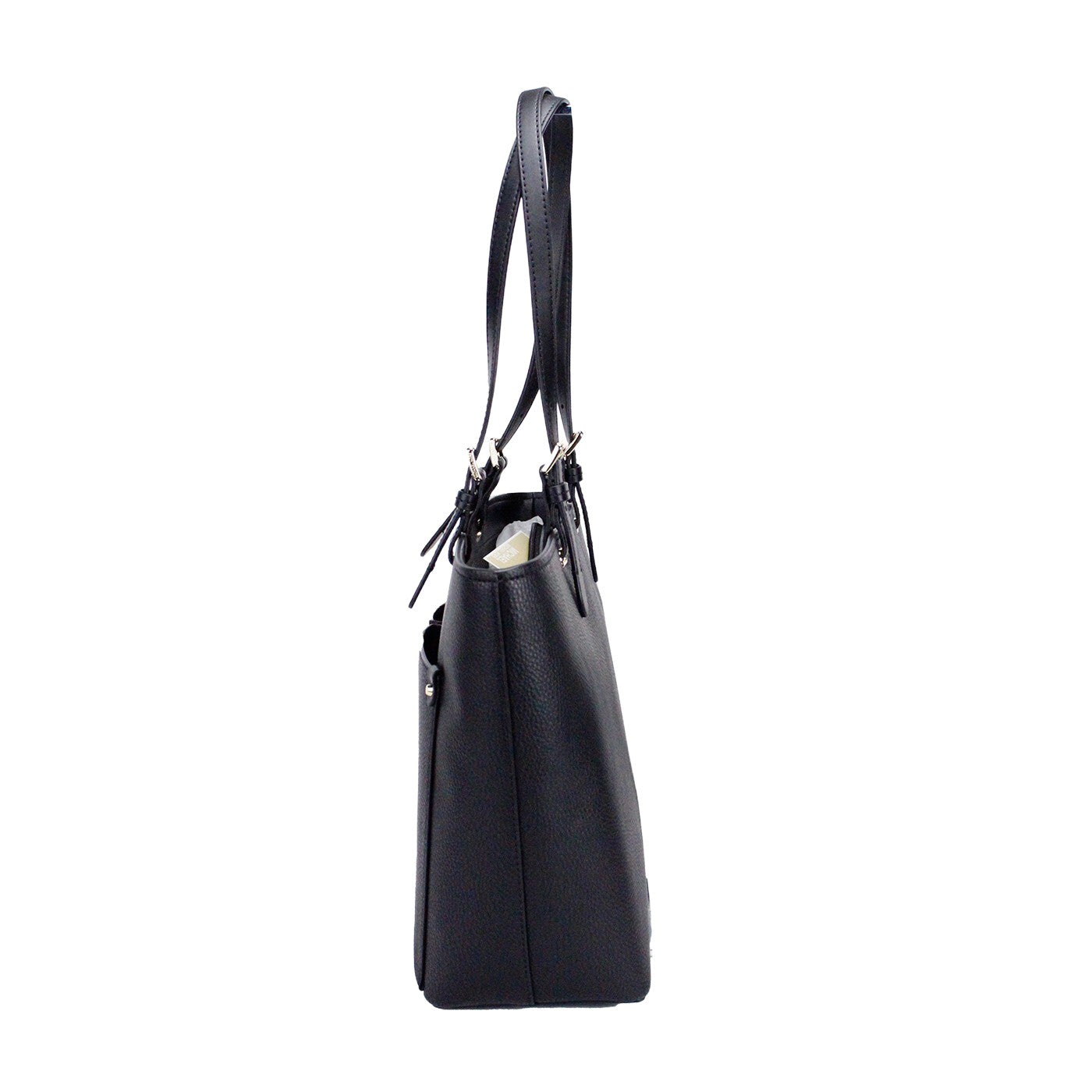 Michael Kors Black/Silver Faux Leather Jet Set Travel Tote