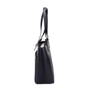 Michael Kors Black/Silver Faux Leather Jet Set Travel Tote