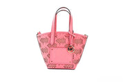 Michael Kors Kimber Small Tea Rose Vegan Leather 2-In-1 Zip Tote Messenger Bag