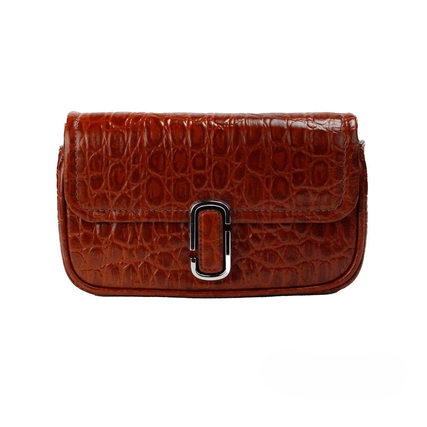 Marc Jacobs Spice Brown Embossed Leather Shoulder Bag