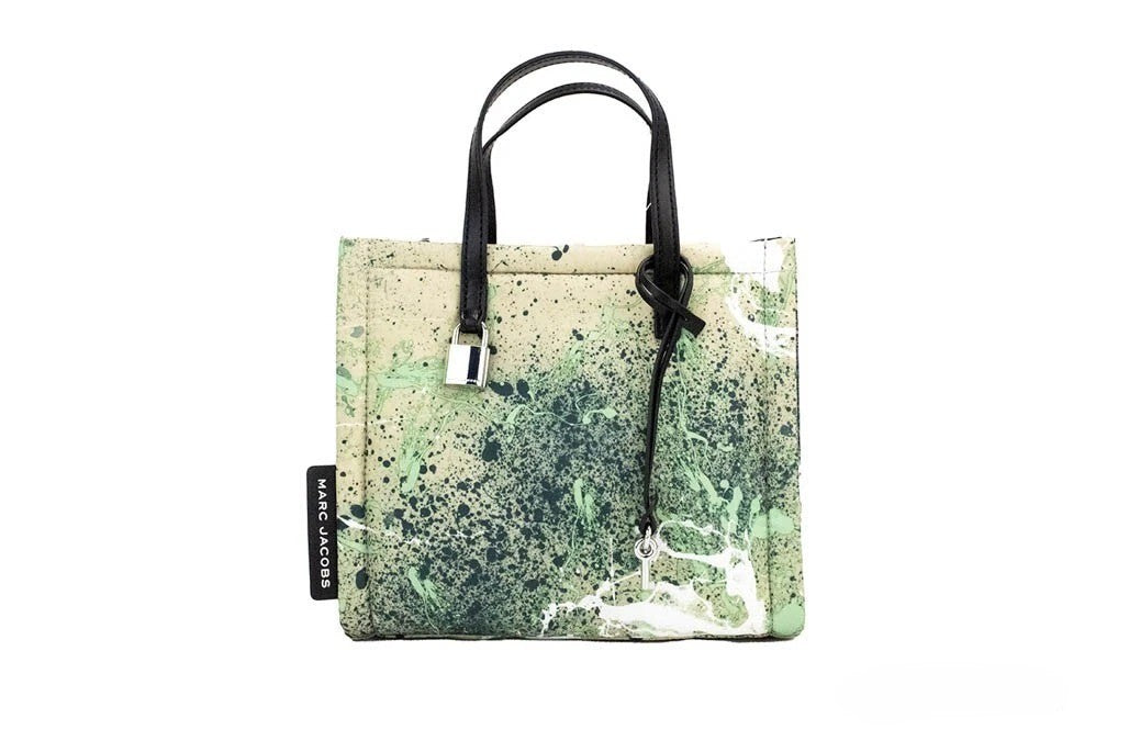 Marc Jacobs Green Multi Nylon and Leather Mini Crossbody Tote Handbag