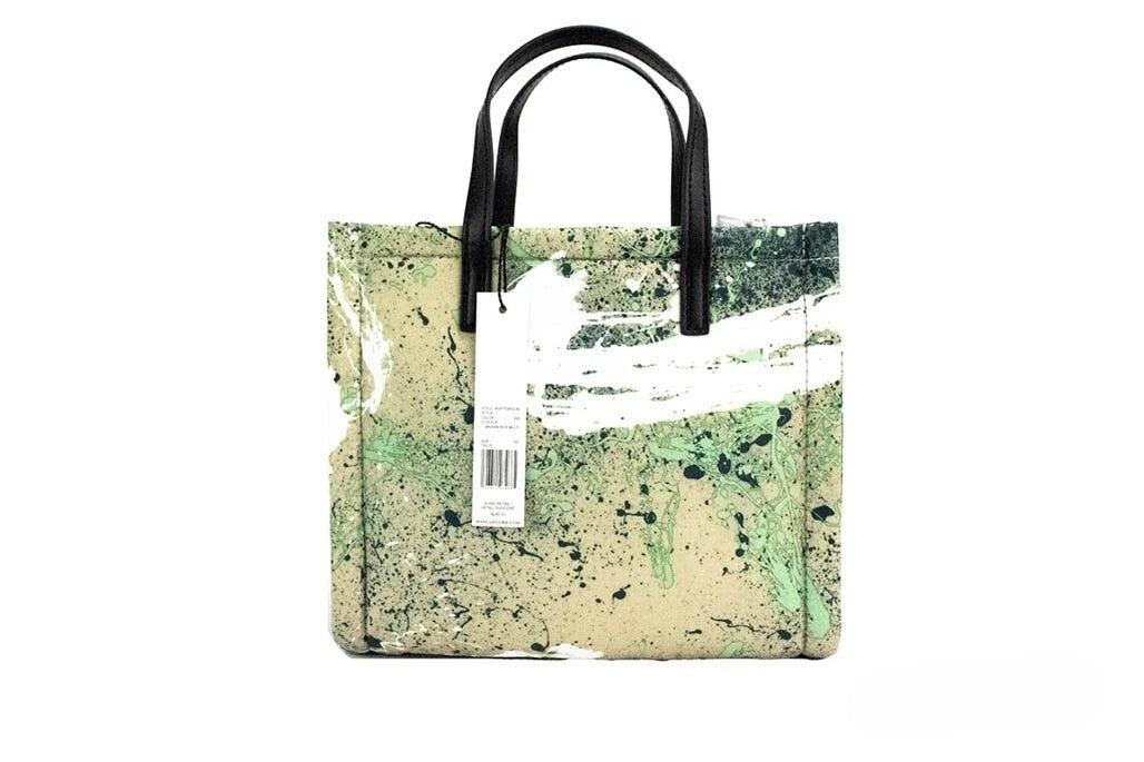 Marc Jacobs Green Multi Nylon and Leather Mini Crossbody Tote Handbag