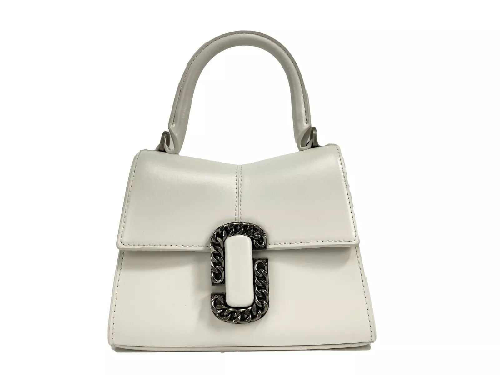 Marc Jacobs White Leather Mini Top Handle Satchel Crossbody Bag