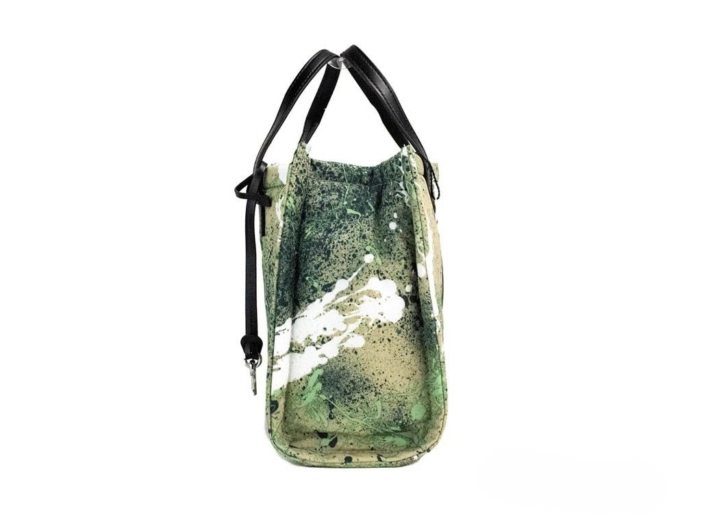 Marc Jacobs Green Multi Nylon and Leather Mini Crossbody Tote Handbag