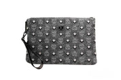 MCM Veritas Mörkgrå Monogram Clutch i Denim