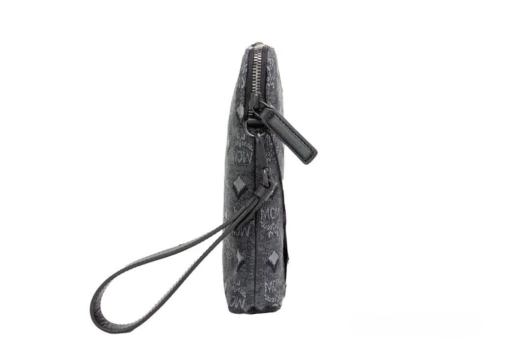 MCM Veritas Mörkgrå Monogram Clutch i Denim