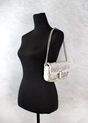 Marc Jacobs The Mini J Marc Cream Sequined Leather Shoulder Bag