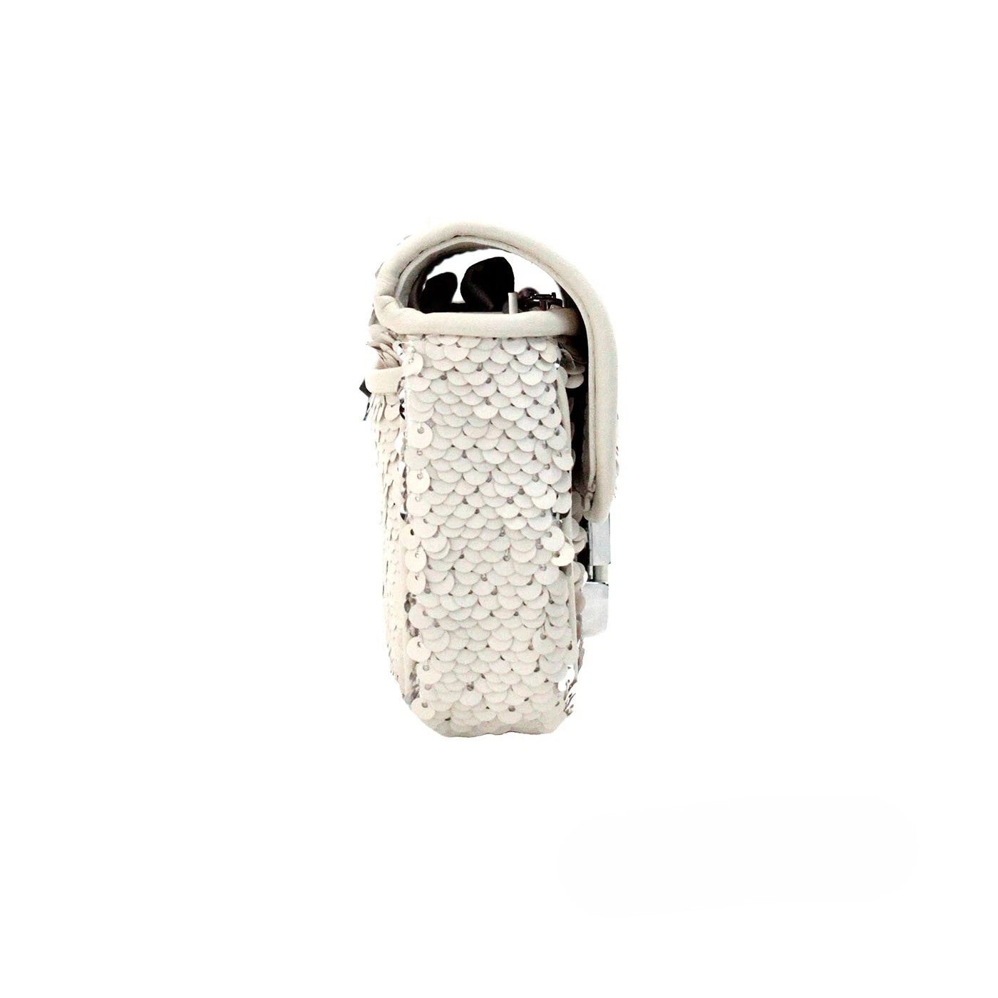Marc Jacobs The Mini J Marc Cream Sequined Leather Shoulder Bag
