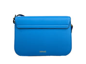 Versace La Medusa Blue Leather Shoulder Crossbody Bag