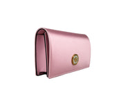 Versace Medusa Crystal Satin Mini Chain Crossbody Bag Pink
