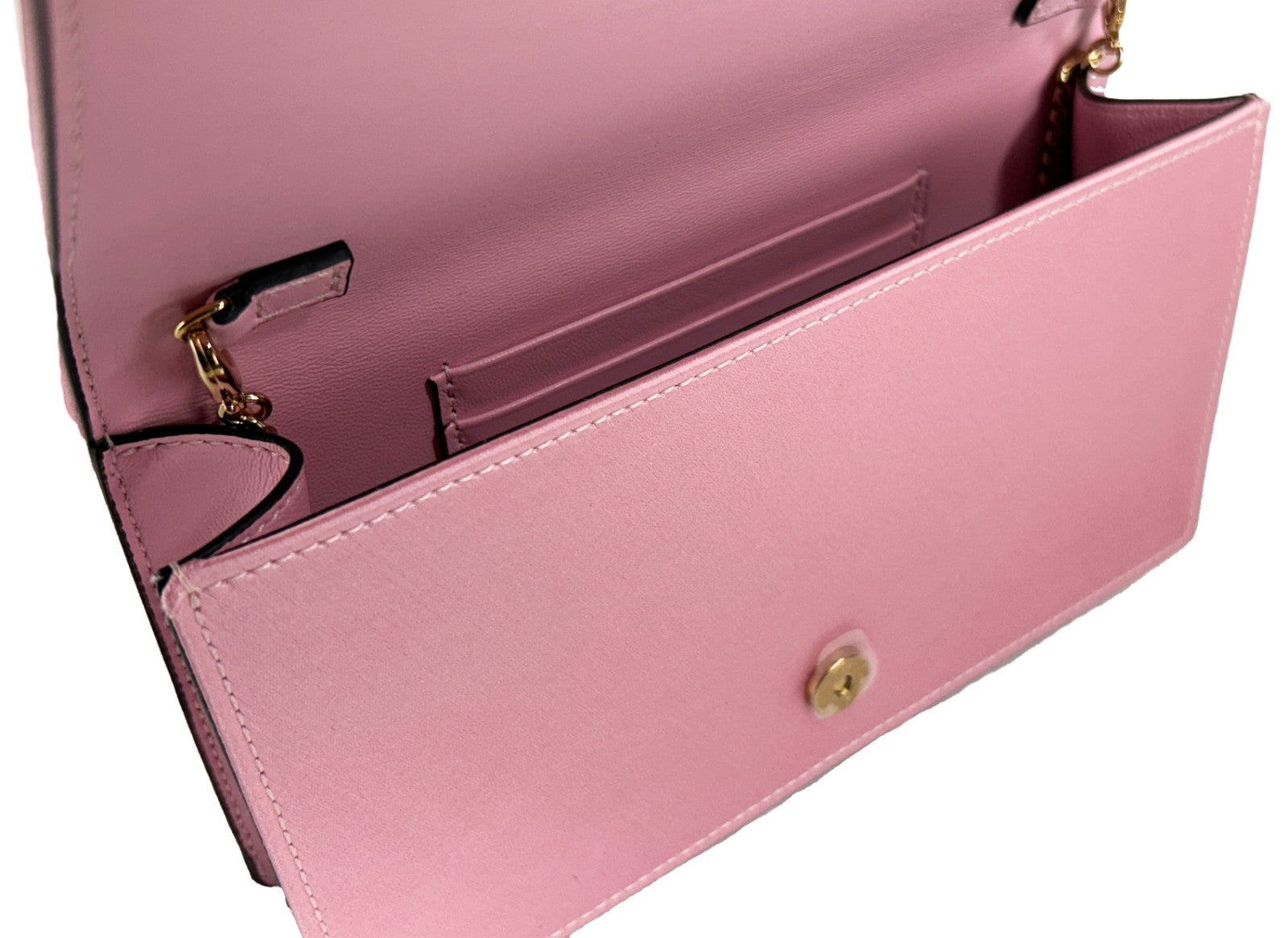 Versace Medusa Crystal Satin Mini Chain Crossbody Bag Pink