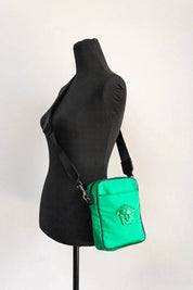 Versace Small Bright Green Nylon Medusa Crossbody Bag