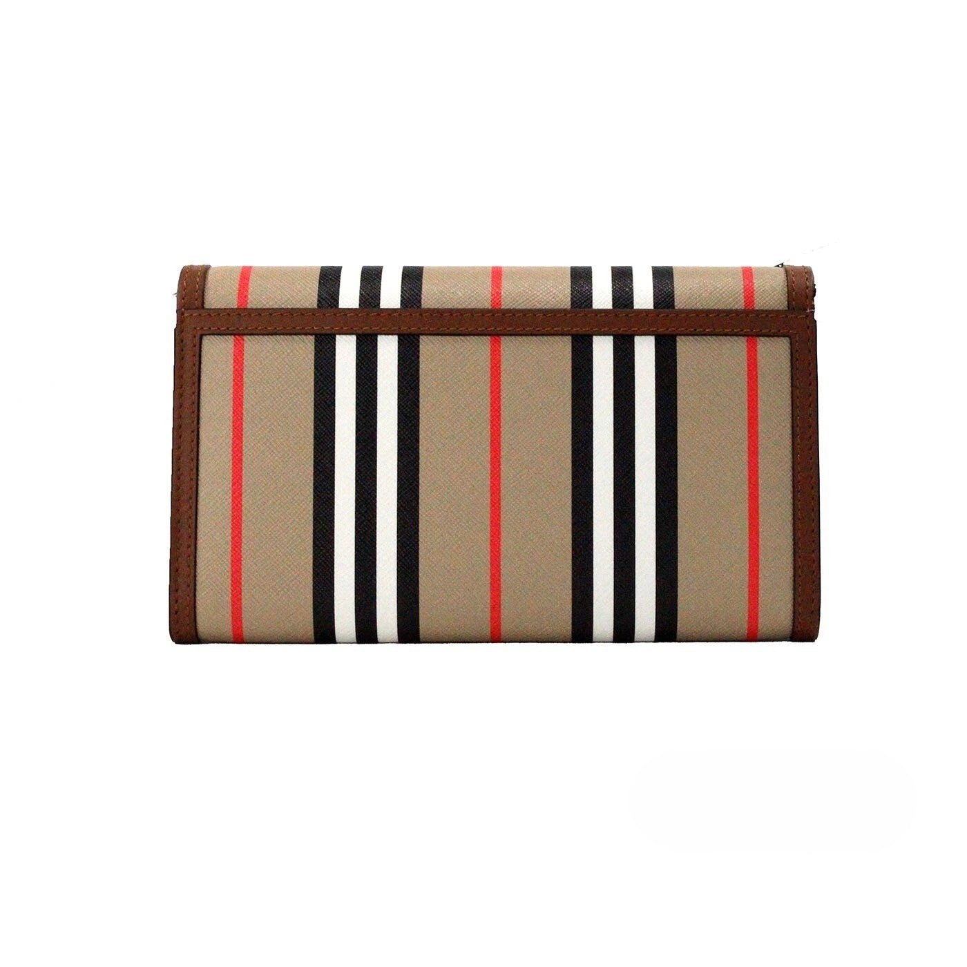 Burberry Hannah Icon Stripe E-Canvas Leather Wallet Crossbody Bag