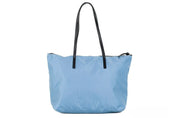 Versace Portuna Medusa Cornflower Blue Nylon Leather Tote Bag