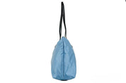 Versace Portuna Medusa Cornflower Blue Nylon Leather Tote Bag