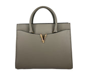 Versace Gray Leather Satchel Bag