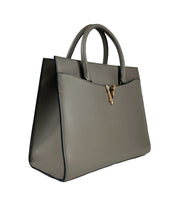 Versace Gray Leather Satchel Bag