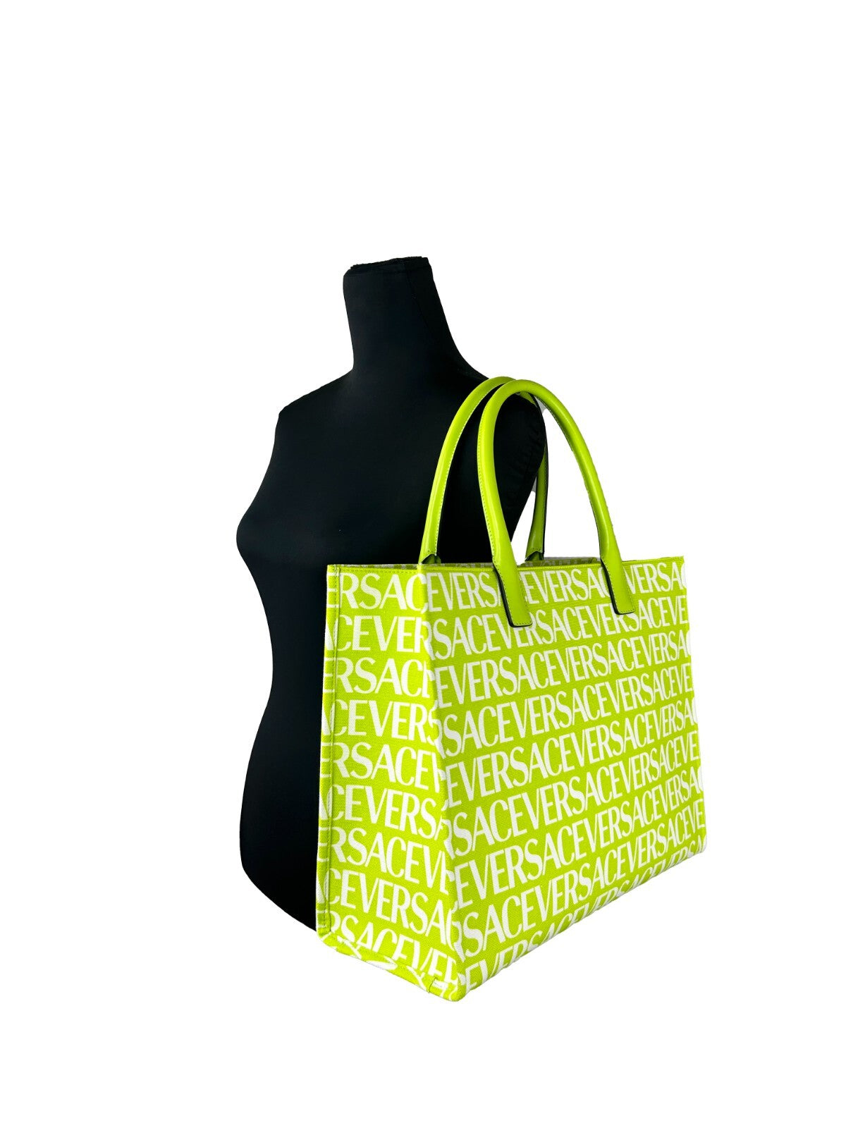 Versace Medusa Large Green Canvas Tote Bag