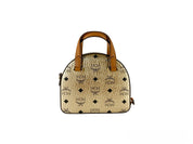 MCM Berlin Gold Leather Half Moon Mini Crossbody Bag
