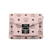 MCM Pink Leather Mini Flap Lock Crossbody Bag