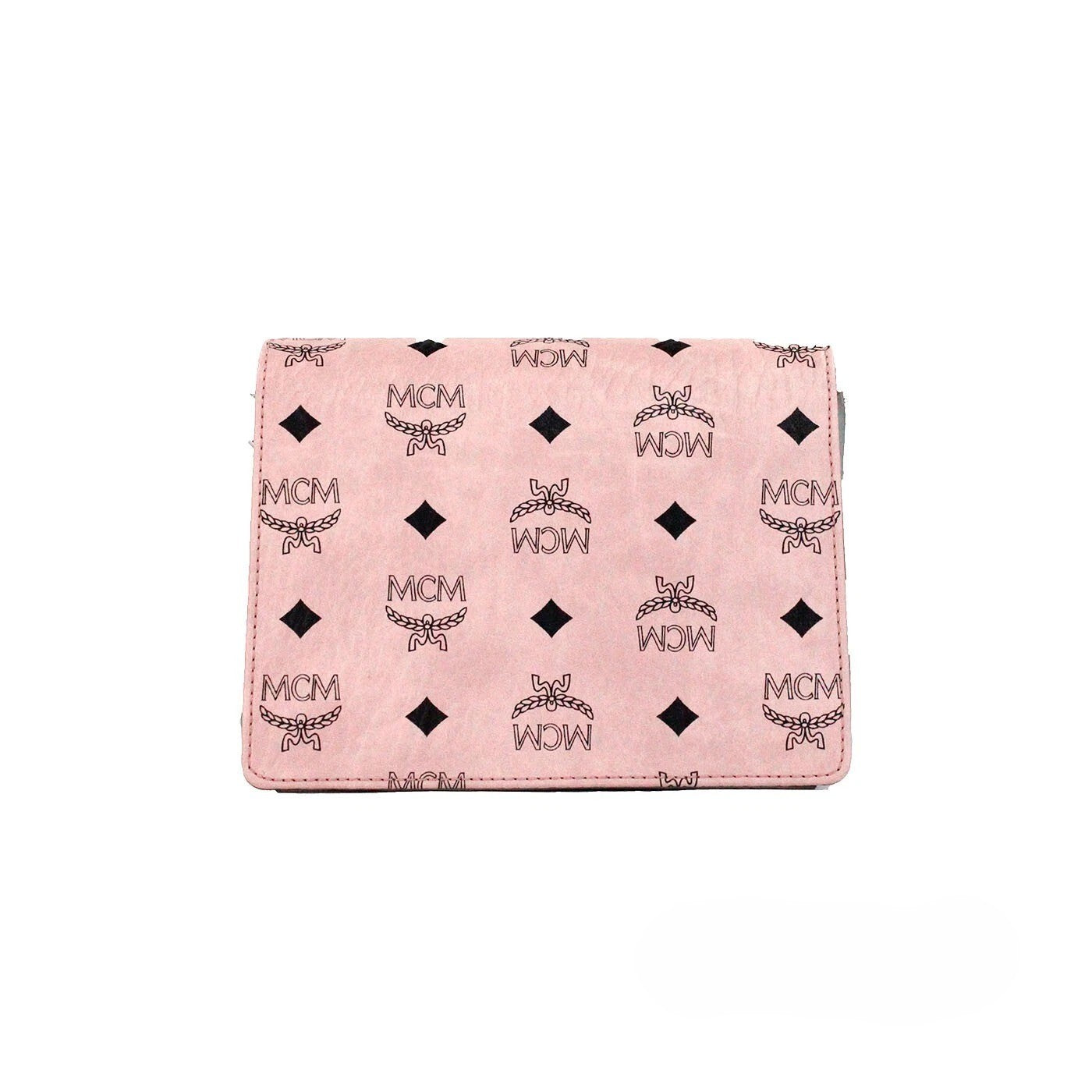 MCM Pink Leather Mini Flap Lock Crossbody Bag