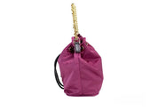 Versace Dahlia Nylon Leather Bucket Chain Crossbody Bag
