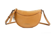 Michael Kors Dover Small Luggage Pebbled Leather Half Moon Crossbody Bag